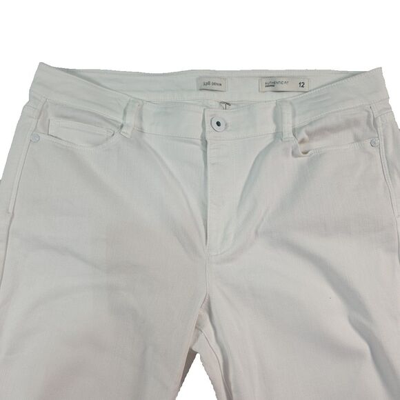 J. Jill Authentic Fit Cropped Denim Jeans Women's size 12 White Stretch - Picture 3 of 10
